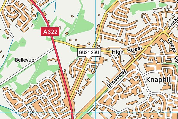 GU21 2SU map - OS VectorMap District (Ordnance Survey)