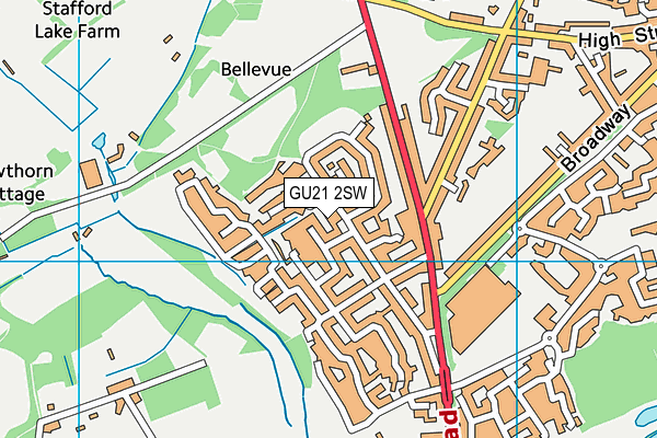 GU21 2SW map - OS VectorMap District (Ordnance Survey)