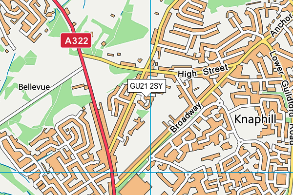 GU21 2SY map - OS VectorMap District (Ordnance Survey)