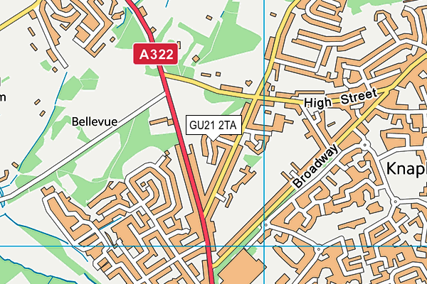 GU21 2TA map - OS VectorMap District (Ordnance Survey)