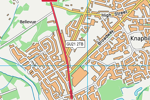 GU21 2TB map - OS VectorMap District (Ordnance Survey)