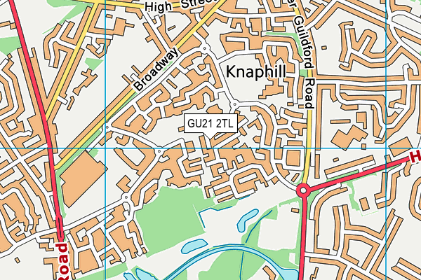 GU21 2TL map - OS VectorMap District (Ordnance Survey)