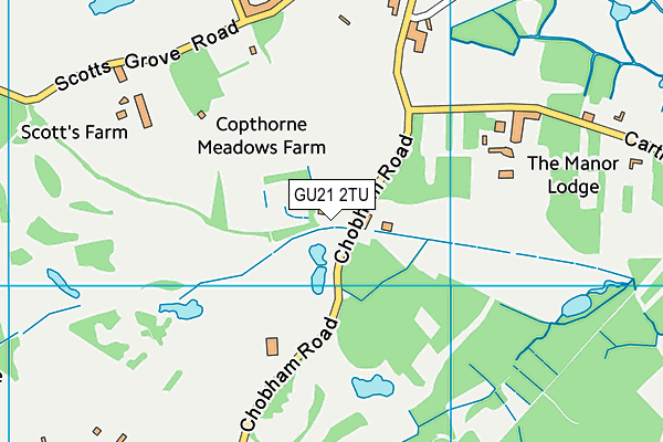 GU21 2TU map - OS VectorMap District (Ordnance Survey)