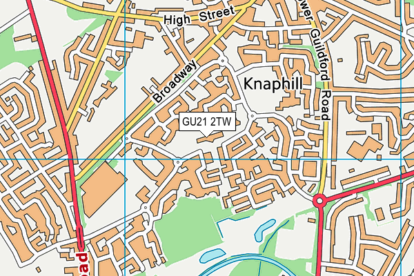 GU21 2TW map - OS VectorMap District (Ordnance Survey)