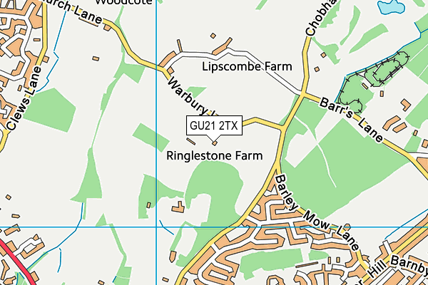 GU21 2TX map - OS VectorMap District (Ordnance Survey)