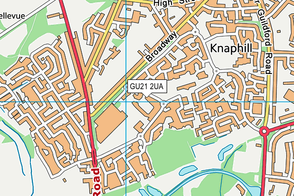 GU21 2UA map - OS VectorMap District (Ordnance Survey)