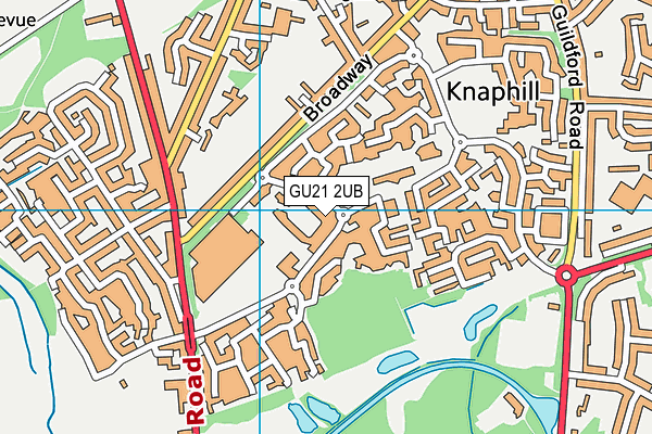 GU21 2UB map - OS VectorMap District (Ordnance Survey)