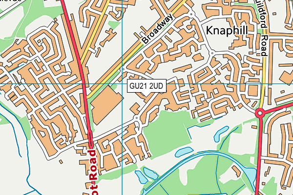 GU21 2UD map - OS VectorMap District (Ordnance Survey)