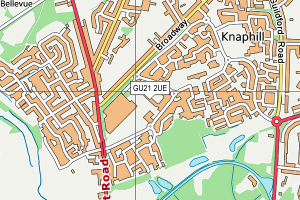 GU21 2UE map - OS VectorMap District (Ordnance Survey)