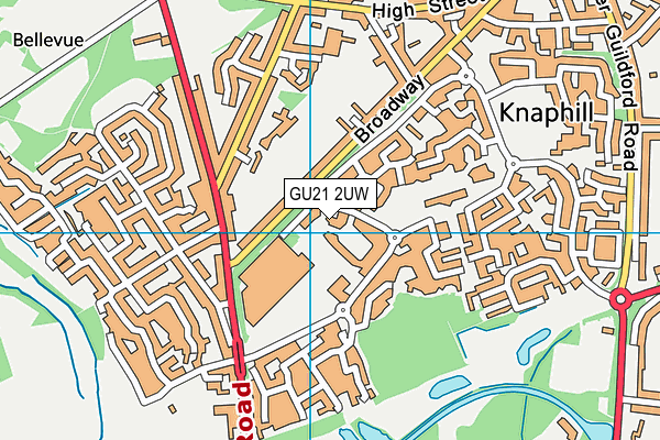 GU21 2UW map - OS VectorMap District (Ordnance Survey)