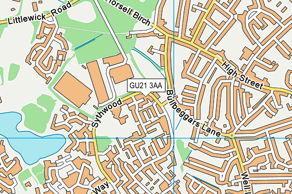 GU21 3AA map - OS VectorMap District (Ordnance Survey)