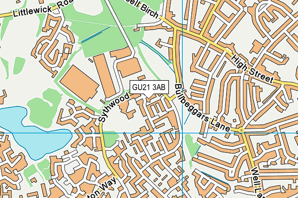 GU21 3AB map - OS VectorMap District (Ordnance Survey)