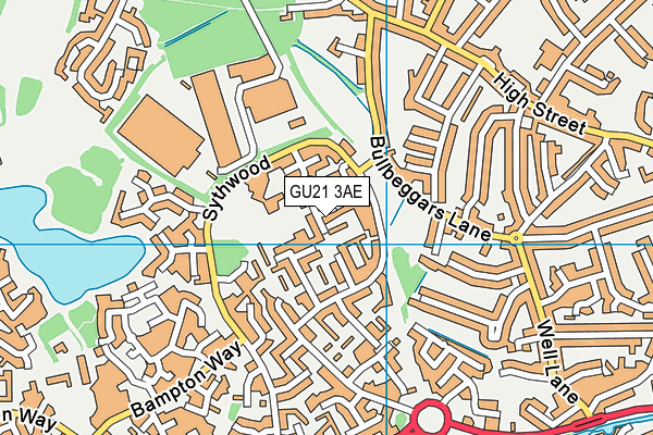 GU21 3AE map - OS VectorMap District (Ordnance Survey)