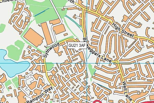 GU21 3AF map - OS VectorMap District (Ordnance Survey)