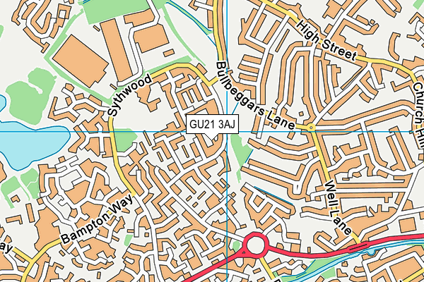 GU21 3AJ map - OS VectorMap District (Ordnance Survey)