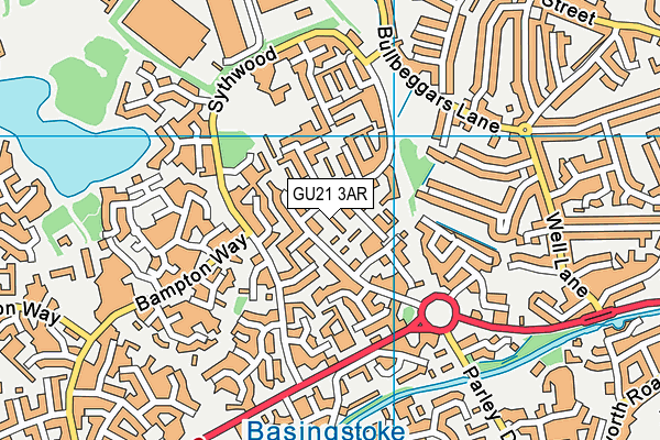 GU21 3AR map - OS VectorMap District (Ordnance Survey)