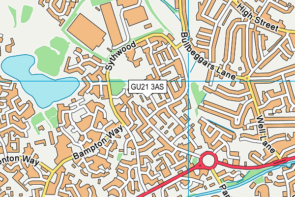 GU21 3AS map - OS VectorMap District (Ordnance Survey)