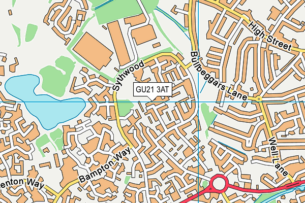 GU21 3AT map - OS VectorMap District (Ordnance Survey)