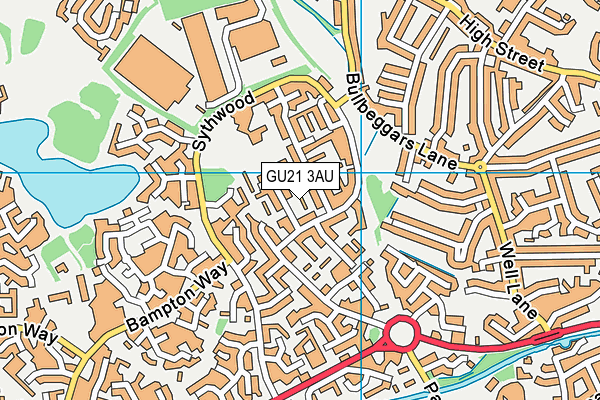 GU21 3AU map - OS VectorMap District (Ordnance Survey)