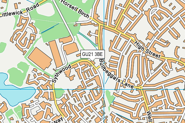 GU21 3BE map - OS VectorMap District (Ordnance Survey)