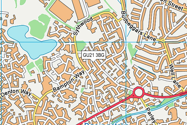 GU21 3BG map - OS VectorMap District (Ordnance Survey)