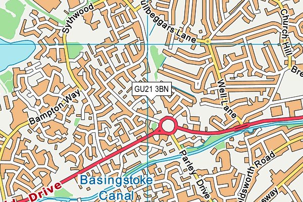 GU21 3BN map - OS VectorMap District (Ordnance Survey)