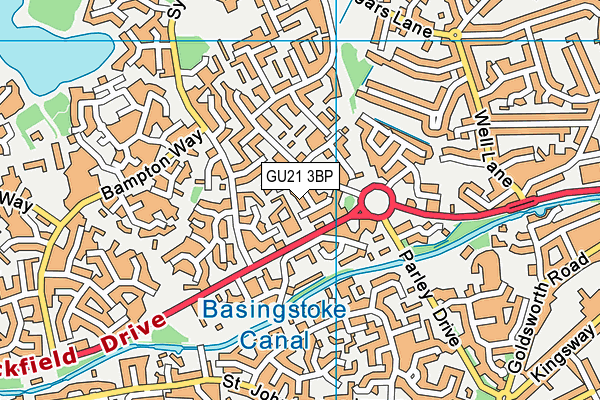 GU21 3BP map - OS VectorMap District (Ordnance Survey)