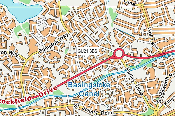 GU21 3BS map - OS VectorMap District (Ordnance Survey)