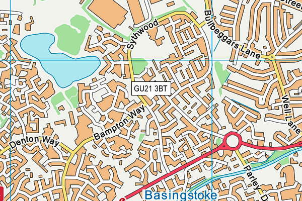 GU21 3BT map - OS VectorMap District (Ordnance Survey)