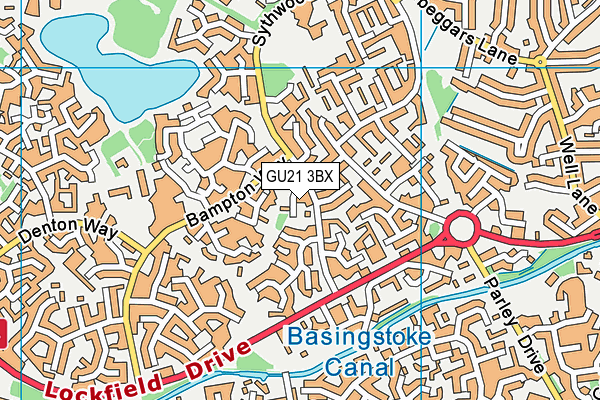 GU21 3BX map - OS VectorMap District (Ordnance Survey)