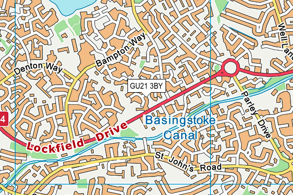 GU21 3BY map - OS VectorMap District (Ordnance Survey)