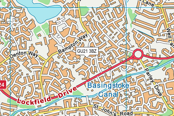 GU21 3BZ map - OS VectorMap District (Ordnance Survey)