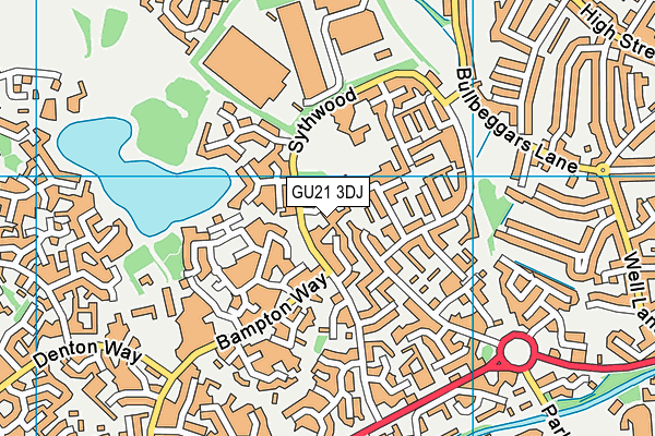 GU21 3DJ map - OS VectorMap District (Ordnance Survey)