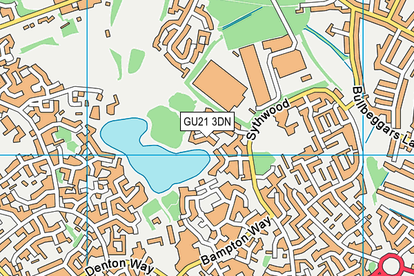 GU21 3DN map - OS VectorMap District (Ordnance Survey)