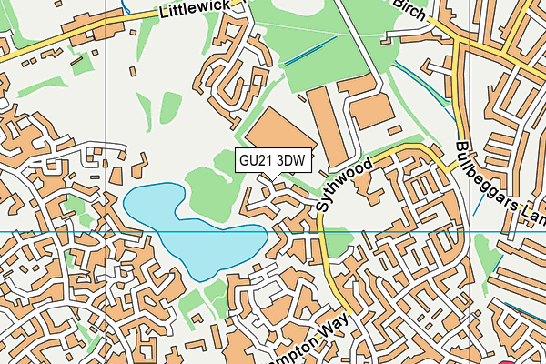 GU21 3DW map - OS VectorMap District (Ordnance Survey)