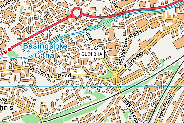 GU21 3HA map - OS VectorMap District (Ordnance Survey)