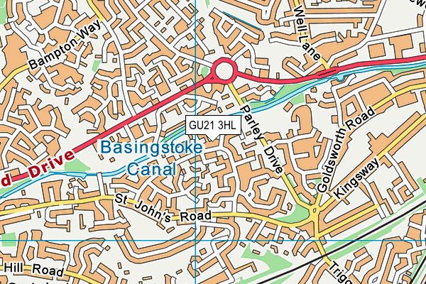 GU21 3HL map - OS VectorMap District (Ordnance Survey)