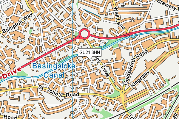 GU21 3HN map - OS VectorMap District (Ordnance Survey)