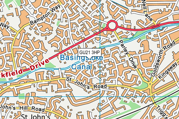 GU21 3HP map - OS VectorMap District (Ordnance Survey)