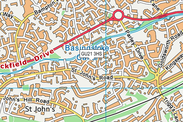 GU21 3HS map - OS VectorMap District (Ordnance Survey)