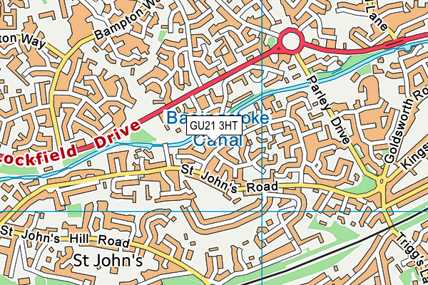 GU21 3HT map - OS VectorMap District (Ordnance Survey)