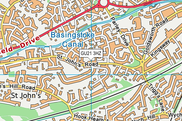 GU21 3HZ map - OS VectorMap District (Ordnance Survey)