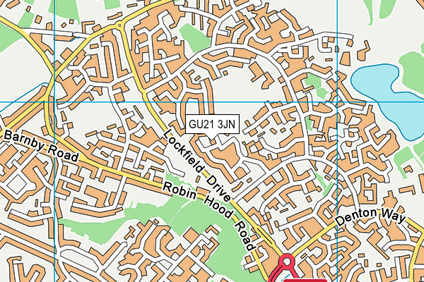 GU21 3JN map - OS VectorMap District (Ordnance Survey)