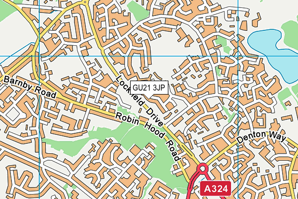 GU21 3JP map - OS VectorMap District (Ordnance Survey)