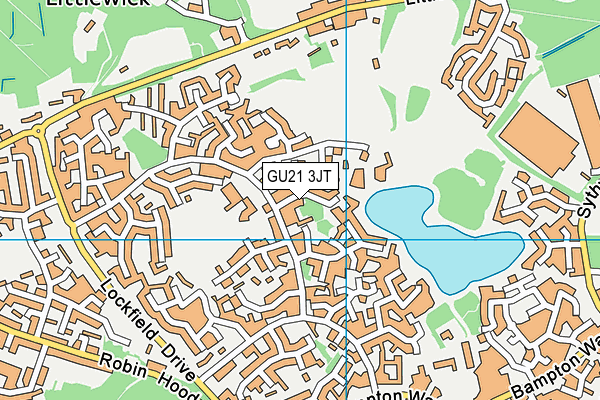 GU21 3JT map - OS VectorMap District (Ordnance Survey)