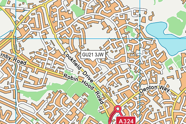 GU21 3JW map - OS VectorMap District (Ordnance Survey)