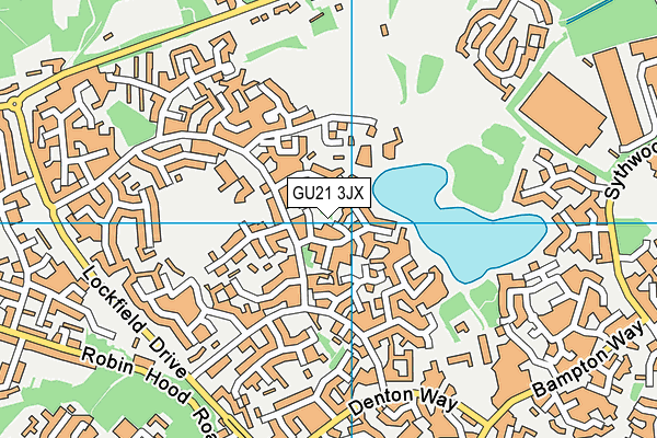 GU21 3JX map - OS VectorMap District (Ordnance Survey)