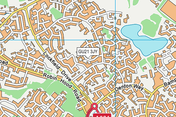 GU21 3JY map - OS VectorMap District (Ordnance Survey)