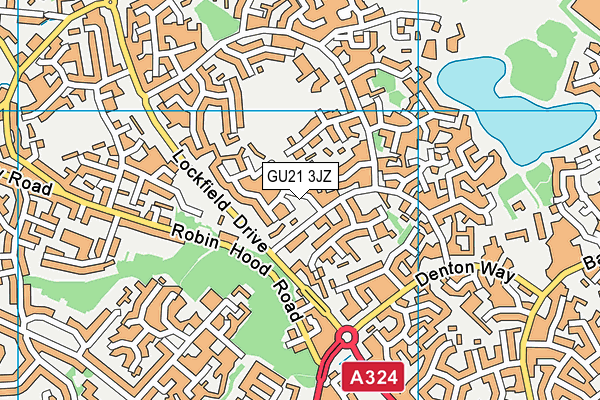 GU21 3JZ map - OS VectorMap District (Ordnance Survey)