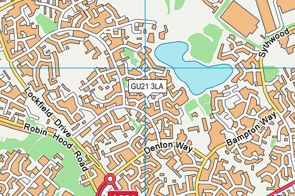 GU21 3LA map - OS VectorMap District (Ordnance Survey)